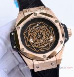 Japan Grade Hublot Sang Bleu VK Quartz Watches Rose Gold-Black Band